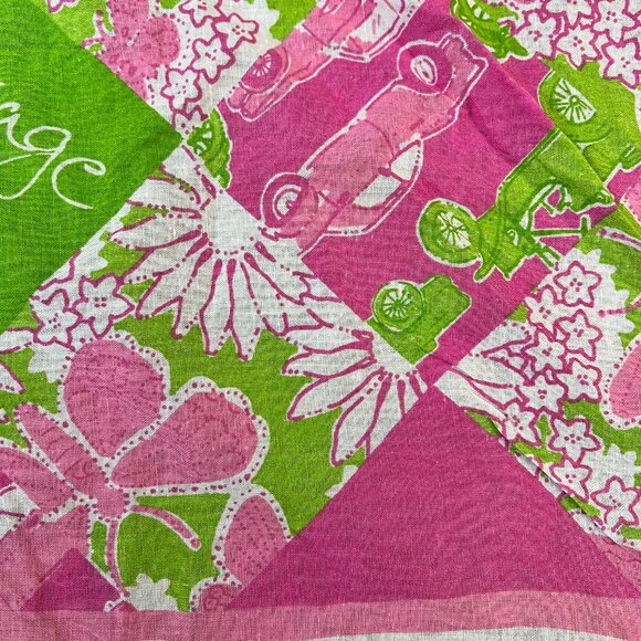 Lilly Pulitzer Breast Cancer Awareness Scarf/ Bandana  - Ford  Bundle 21" - Picture 7 of 12